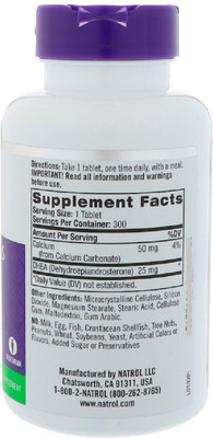 

Natrol Natrol, DHEA, 25 mg, 300 Tablets(300 No)