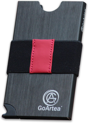 

GoArtea Men Black, Red Aluminium Card Holder(7 Card Slots), Brush metal