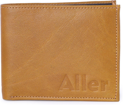 

aller Men Tan Genuine Leather Wallet(5 Card Slots)