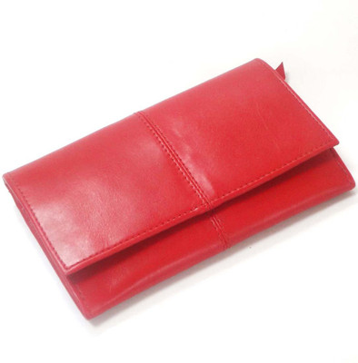 

VANORA Women Red Genuine Leather Wallet(10 Card Slots)