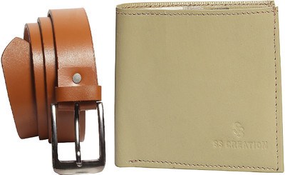 

SS CREATION Wallet, Belt Combo(Green, Brown)
