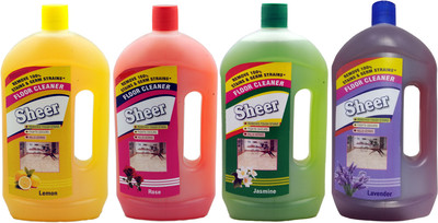 

Sheer Disinfectant Floor Cleaner4X900ml (Combo Pack Rose,Jasmine,Lemon,Lavender) Rose,Jasmine,Lemon,Lavender(3600 ml, Pack of 4)