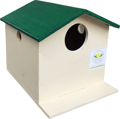 

Nature's Wonder Green Bird House / Nest Box for Sparrows, Munias, Budgies, Finches & small Birds Bird House(Wall Mounting)