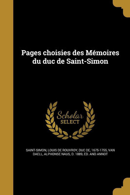 Pages choisies des Memoires du duc de Saint-Simon(French, Paperback, unknown)