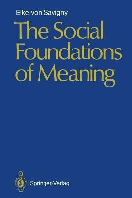 The Social Foundations of Meaning(English, Paperback, Savigny Eike v.)