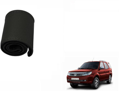 CARIZO Hand Stiched Steering Cover For Tata Safari Storme(Black, Leatherite)