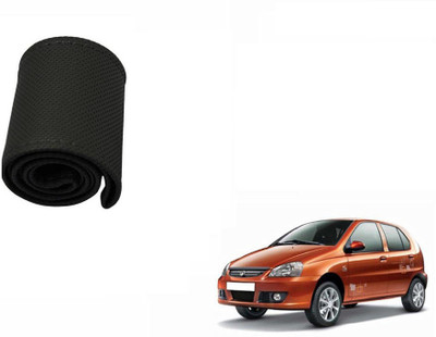 CARIZO Hand Stiched Steering Cover For Tata Indica(Black, Leatherite)