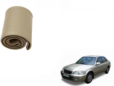 CARIZO Hand Stiched Steering Cover For Honda City(Beige, Leatherite)