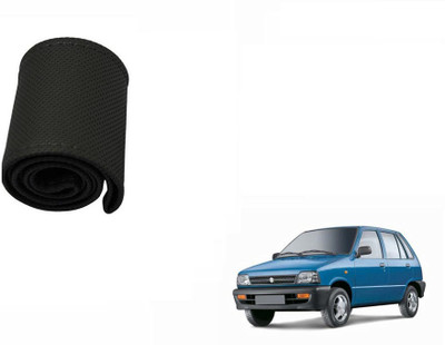 CARIZO Hand Stiched Steering Cover For Maruti 800(Black, Leatherite)