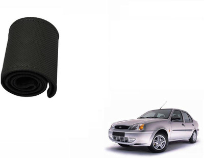 CARIZO Hand Stiched Steering Cover For Ford Ikon(Black, Leatherite)