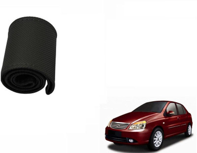 CARIZO Hand Stiched Steering Cover For Tata Indigo CS(Black, Leatherite)