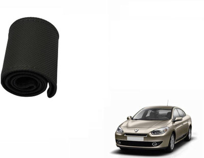 CARIZO Hand Stiched Steering Cover For Renault Fluence(Black, Leatherite)