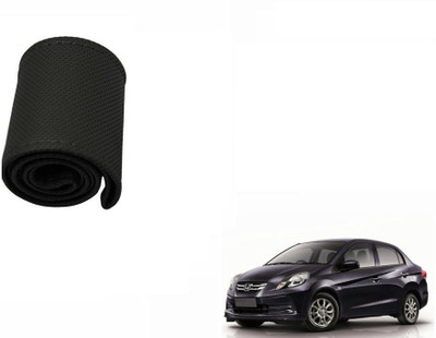 CARIZO Hand Stiched Steering Cover For Honda Amaze(Black, Leatherite)