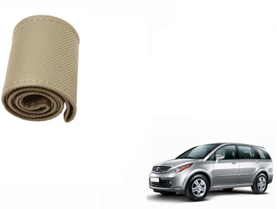 CARIZO Hand Stiched Steering Cover For Tata Aria(Beige, Leatherite)