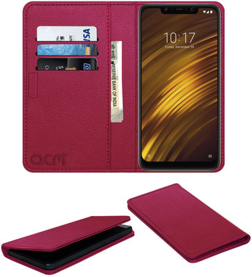 ACM Flip Cover for POCO F1(Pink, Cases with Holder, Pack of: 1)