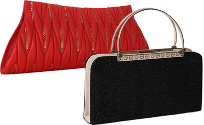 

Element Cart Casual, Formal, Party Red, Black Clutch, Black;red