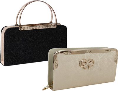 

Element Cart Casual, Formal, Party White, Black Clutch, Black;white