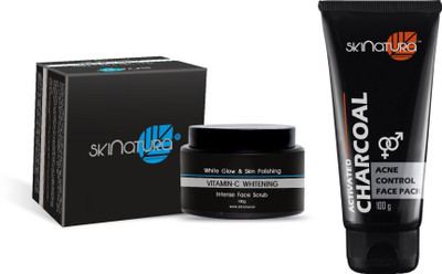 

Skinatura Vitamin-C Whitening Intense Face Scrub, Activated Charcoal Acne Control Face Pack(Set of 2)