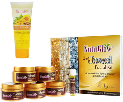 

NutriGlow 3 in 1 jewel facial kit + 1 Wild turmeric face wash(Set of 1)