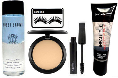 

caroline Eyelashes , Bobbi Brown instant pro long wear remover with mac zoom lash mascara, compact & Mattifying Base Primer(Set of 5)