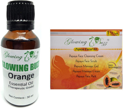 

Glowing Buzz Combo of orange essential oil and papaya facial kit(Set of 2)
