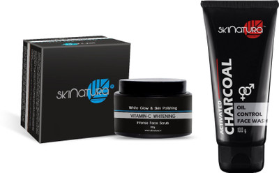 

Skinatura Vitamin-C Whitening Intense Face Scrub, Charcoal Oil Control Face Wash(Set of 2)