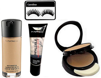 

caroline Eyelashes, Mac Matchmaster Foundation, Mattifying Base Primer, Two Way Compact(Set of 4)