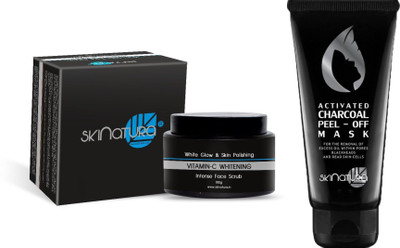 

Skinatura Vitamin-C Whitening Intense Face Scrub, Activated Charcoal Peel Off Mask(Set of 2)