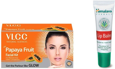 

Himalaya Lip Balm, Papaya Fruit Facial Kit(Set of 2)