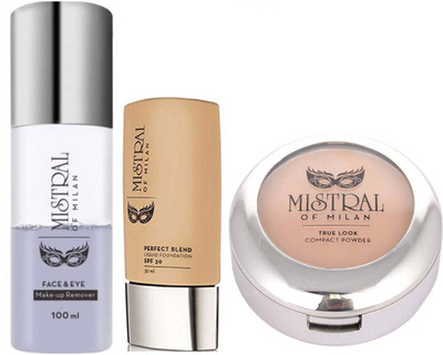 

Vestige make up combo (make up remover , foundation sand , compact light sand )(Set of 3)