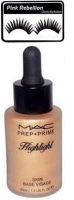 

Pink rebellion Eyelashes & Mac Skin Base Visage Highlight(Set of 2)