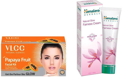 

Himalaya Natural Glow Fairness Cream, Papaya Fruit Facial Kit(Set of 2)