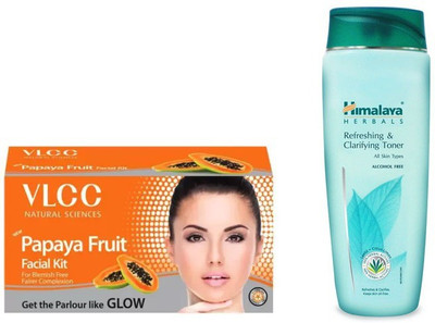 

Himalaya Refreshing & Clarifying Toner, Papaya Fruit Facial Kit(Set of 2)