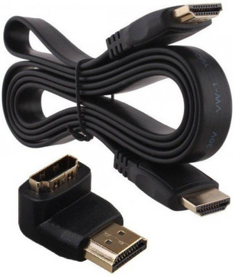 

Blendia FLAT HDMI 3 MTR WITH MALE TO FEMALE CONNECTOR HDMI Cable(Compatible with HDTV, Set Top Box, Camcorder, DVD, TV, VCR, Black)