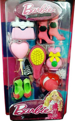 

Trade Globe Barbie Make Up Accessories Erasers For School Going Kids & Return Gift Non-Toxic Eraser(Set of 4, Multicolor)