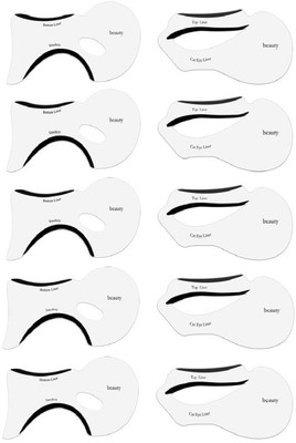 

CGT 10pcs Eyeliner Stencil Perfect For Cat Eyeliner/Eye shadow Stencils And Smokey Eyes Makeup Tool Eyebrow Stencil(10)