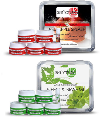 

Skinatura Red Apple Splash + Neem & Brahmi Professional Facial Kit 620 g(Set of 2)