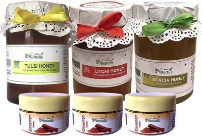 

Farm Naturelle (3 Cinnamon Powder) Raw Natural Unprocessed Tulsi Forest Flower Honey & Litchi Flower Honey & Acacia Flower Honey (815 Gms x 3) (Ayurved Recommended)-Huge Medicinal Value and Aromatic Combo(2445 gms)