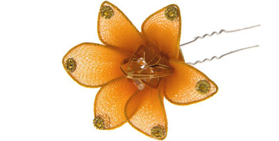 

Anuradha Art Jewellery Brooch Pin Bun Clip(Orange)