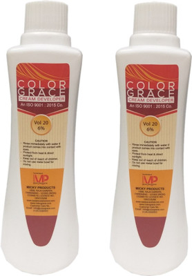 

COLOR GRACE HAIR COLOR CREAM DEVLOPER VOL 20 6% PACK OF 2 Hair Color(FOR ALL COLOR)