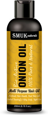 

SMUK Onion Oil for Hair Regrowth and Intensive Hair Fall & Dandruff Control With Argan, Olive, Amla Extract, Rose, Bhringraj, Licorice Root Extract, Greentea, Aloevera and Fenugreek for Men & Women Hair Oil(200 g)