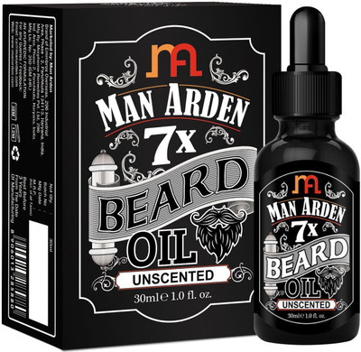 

Man Arden 7X Beard Oil (Unscented) - 7 Premium Oils Blend For Beard Growth & Nourishment Hair Oil(30 ml)