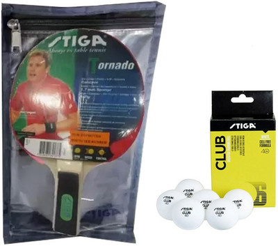 

Stiga Tornado Table Tennis (1 Racquet), (1 Cover), (Club 40+ "6 balls") Table Tennis Kit