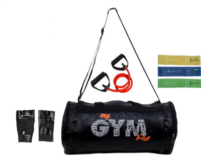 

Credence My leather Gym Fitness Bag with Gym Gloves 1 toining Tube and loop Bands Gym & Fitness Kit