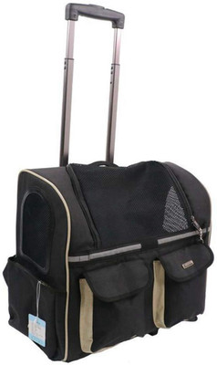 

SRI Pet Rolling Carrier with Wheel Luggage Backpack for Pet Traveling Black Backpack Pet Carrier(Suitable For Dog, Cat)