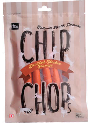 

Chip Chop Devilled Chicken Sausages Dog Snacks, 75 g Pack of 4 Chicken Dog Treat(70 g, Pack of 4)