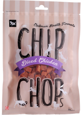 Chip Chops Diced Chicken Dog Snacks, 70 g Pack of 2 Chicken Dog Treat(140 g, Pack of 2)