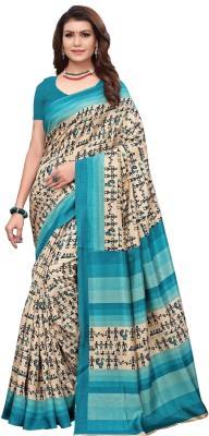 Ratnavati Printed Daily Wear Art Silk, Cotton Silk Saree(Beige)