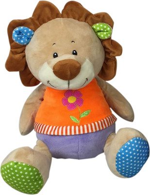 

My Baby Excels Lion with Flower Plush | Imported Premium Quality | Soft Toy for Kids of Age 1 Year and above | Multicolour | Size 25 cm - 25 cm(Multicolor)