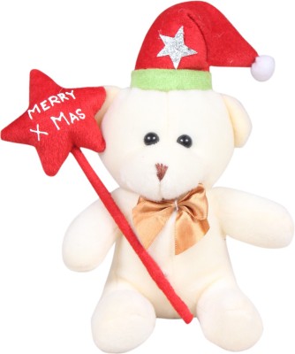 Tickles Small Santa Teddy with Christmas Wishes Soft Stuffed For Kids  - 15 cm(White)